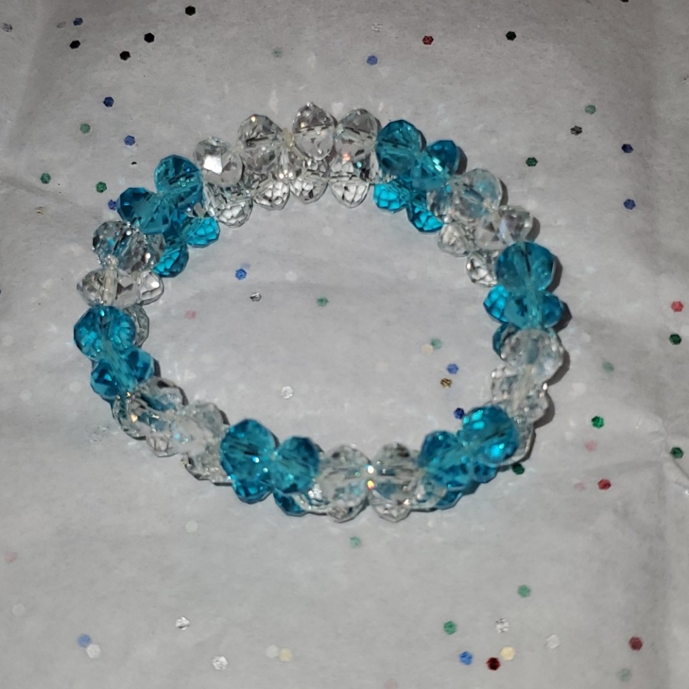 💎 Light Blue & Crystal Bracelet - Costume Jewelry